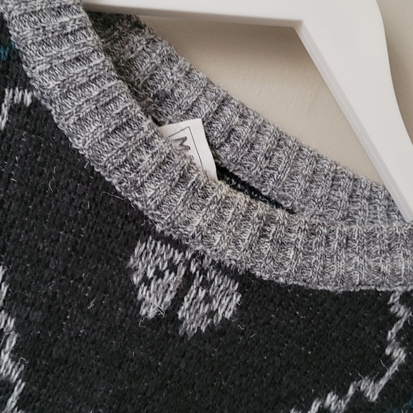 Mens XL vintage Massimo Acrylic wool blend sweater - clovers lucky made in italy - Picture 5 of 11